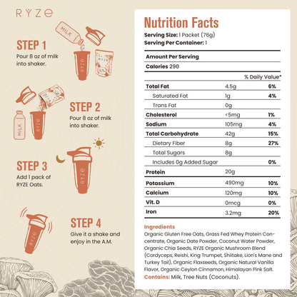 Mushroom Overnight Oats Pack (14 Servings)